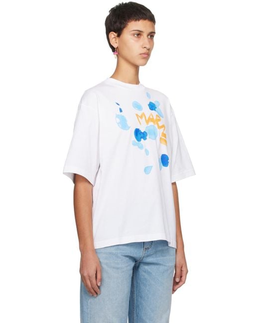 Marni White Dripping T-shirt