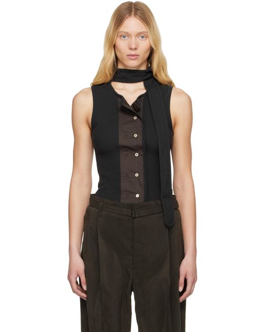 Lemaire ブラック アシンメトリー フィット トップス Black