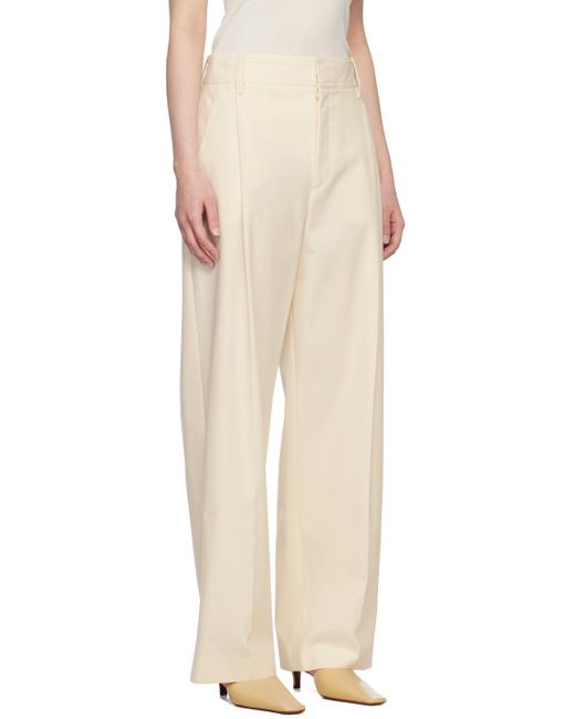 Maria McManus Natural Off- Pleated Trousers