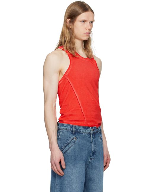 Spencer Badu Orange Organic Cotton Tank Top for men