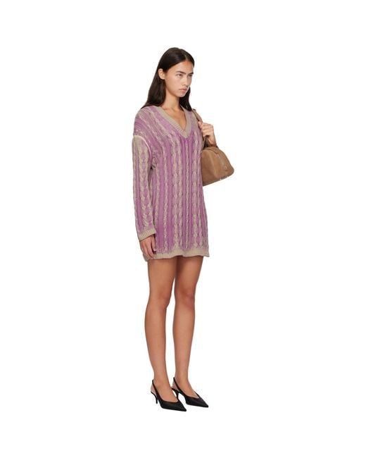 DIESEL Purple Khaki Sweater Minidress