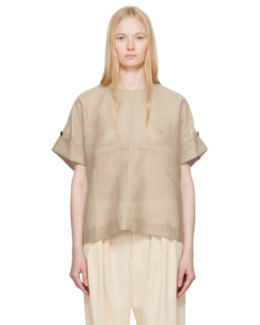Issey Miyake Natural Tan Papyrus T-Shirt
