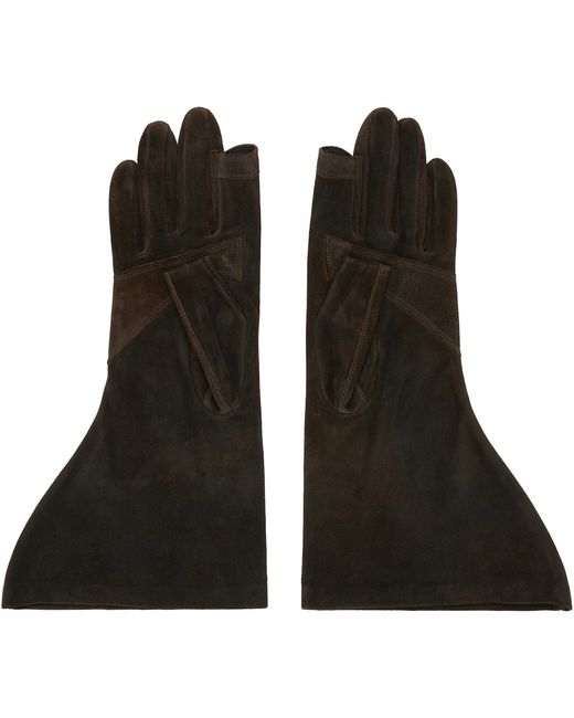 Rick Owens Black Concordians Gleam Gloves for men