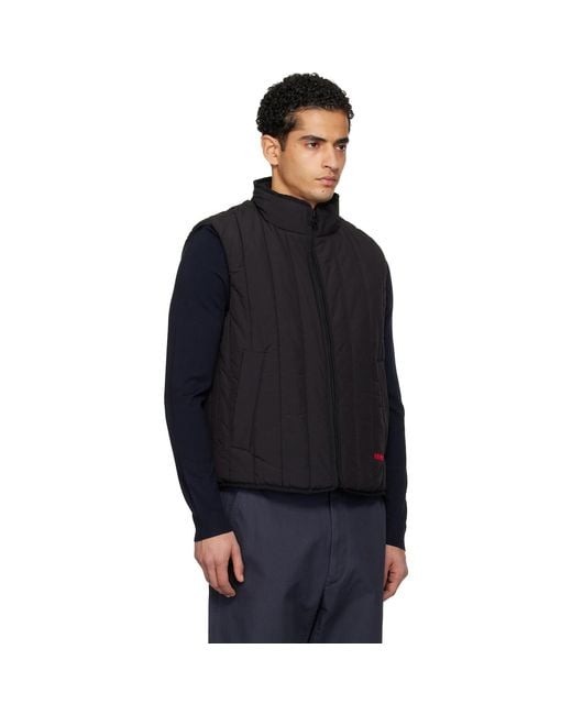 HUGO Blue Lightweight Vertical Quilting Vest for men