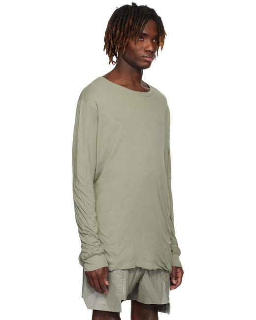 メンズ Rick Owens グリーン Hollywood Jumbo Double Ls Tシャツ Green