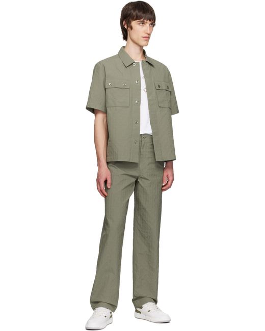 Givenchy Green Khaki Textured Monogram 72 Trousers for men