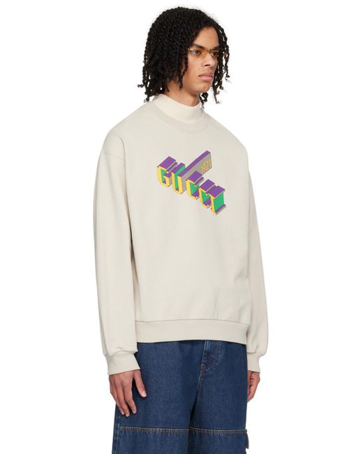 Gucci Black Taupe Printed Sweatshirt for men