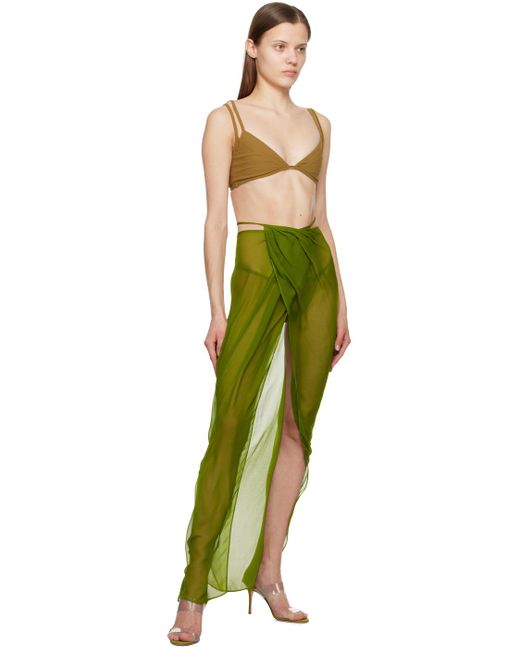 Christopher Esber Green Wrap Maxi Skirt