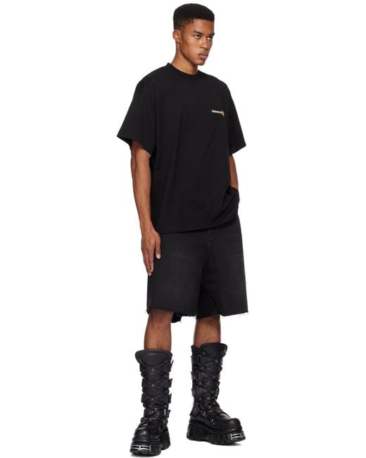 Vetements Black .Com' T-Shirt for men