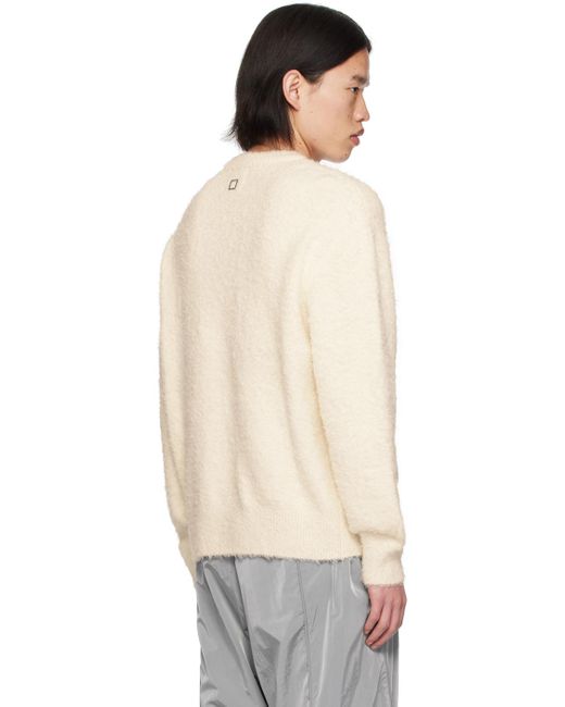 Wooyoungmi White Hairy Sweater for men