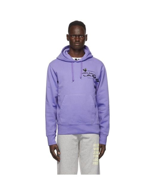 Helmut Lang Purple Helmut Land® Map Standard Hoodie for men