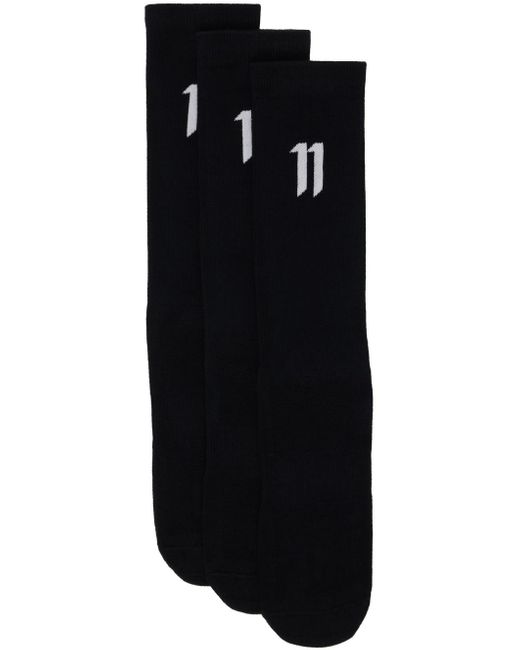 Boris Bidjan Saberi 11 Three-pack Black Logo Socks for men