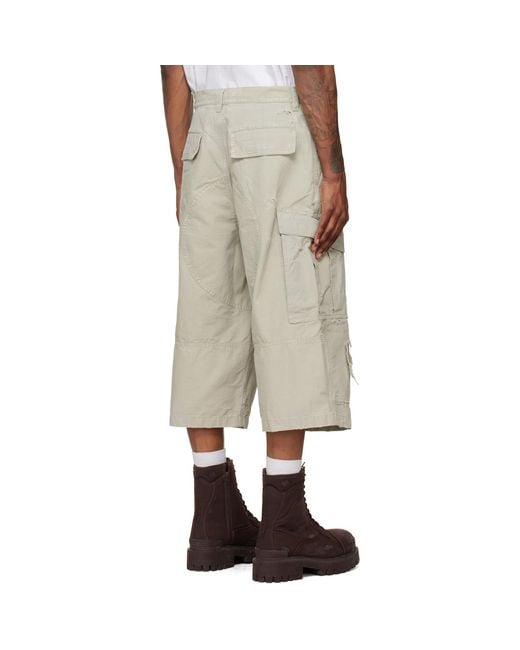 Balenciaga Natural Cropped Cargo Pants for men