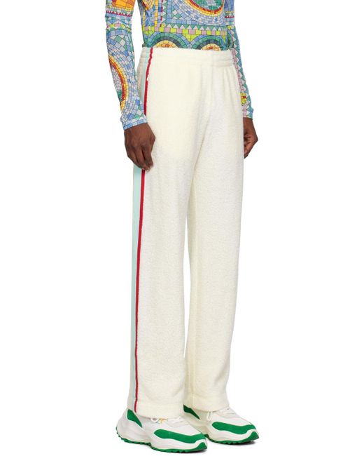 Casablancabrand White Off- Striped Sweatpants for men