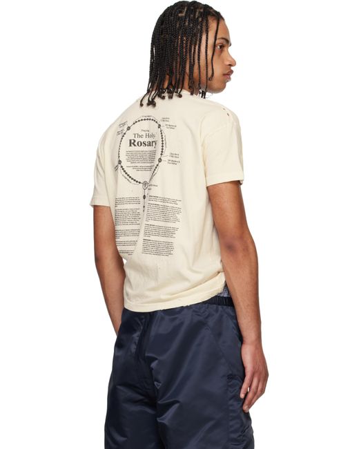 メンズ Willy Chavarria オフホワイト 'Reformed Putas' Destroyed Easy Tシャツ Black
