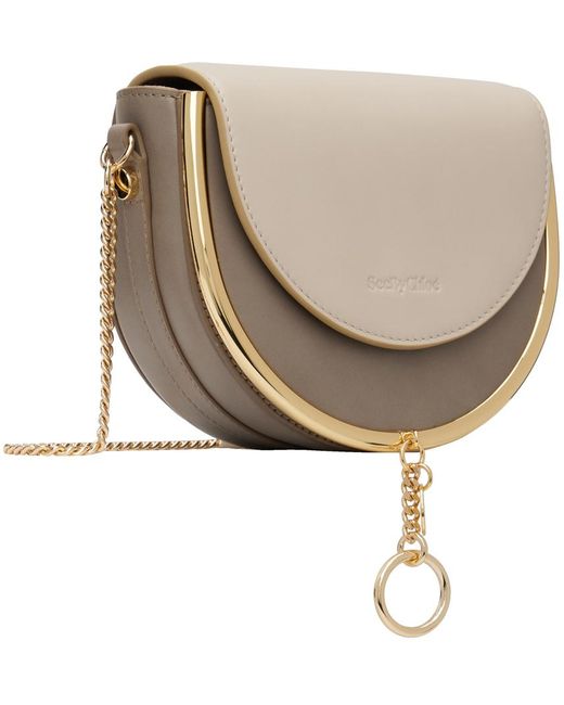 See By Chloé White Taupe & Beige Mara Evening Bag