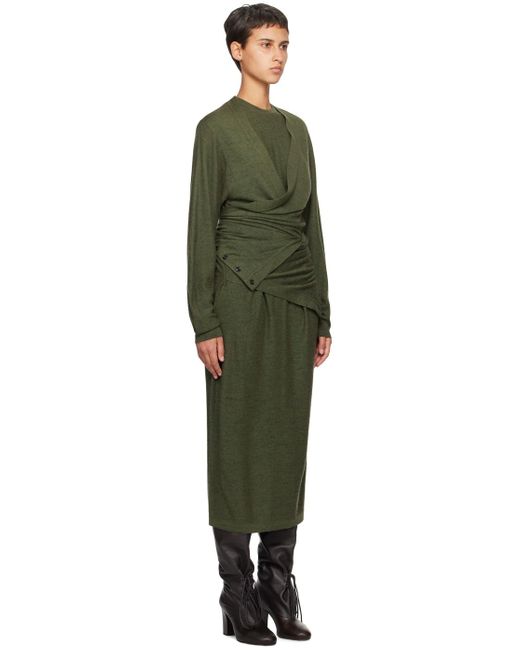 Lemaire Green Twisted Midi Dress