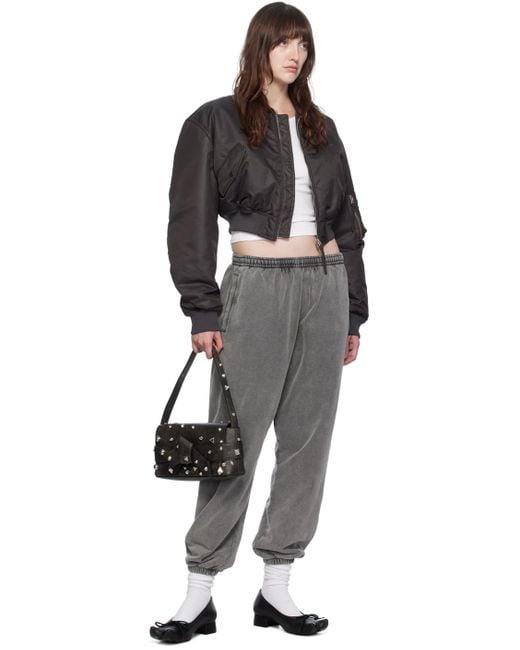 Acne グレー リラックスフィット ボンバージャケット Black