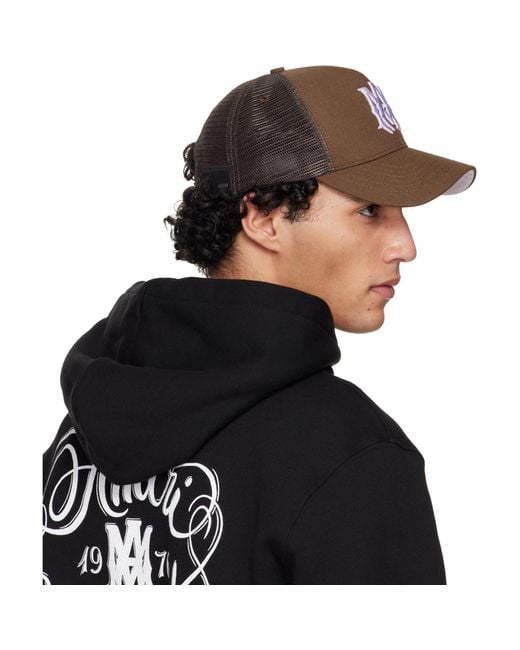 Amiri Black Ma Trucker Cap for men