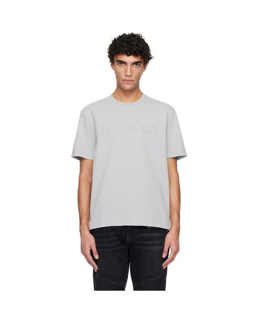 Balmain Black Vintage Embroidered T-Shirt for men
