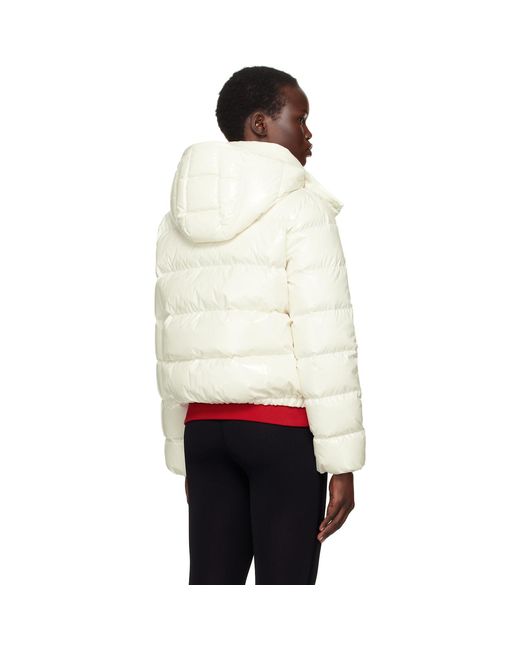 Moncler White Andro Hooded Short Down Jacket