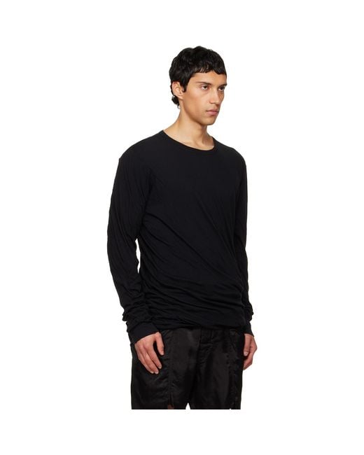 Rick Owens Black Temple Jumbo Double Ls T-shirt for men