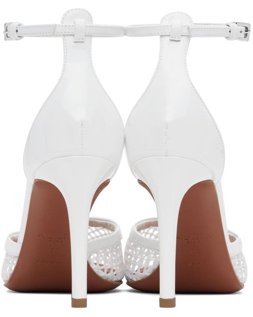 ALAIA HIGH FISHNET 9 CM PUMPS IN CHERRY RED MESH