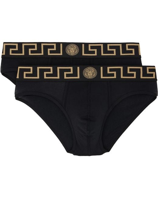 Versace Black Two-Pack Cotton-Jersey Briefs for men