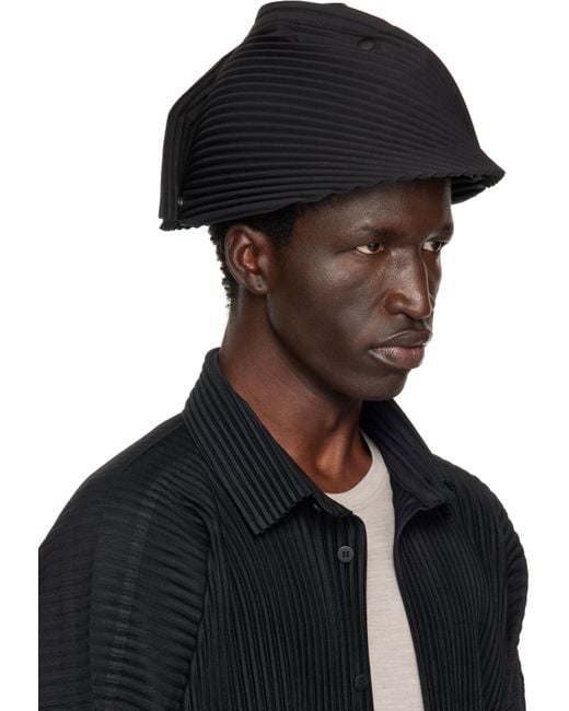 Homme Plissé Issey Miyake Unit Hat in Black for Men | Lyst