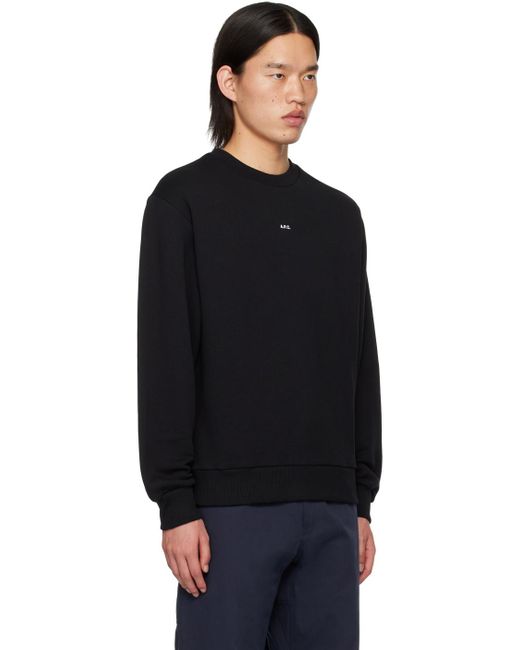 A.P.C. Black Boxy Printed Micro Logo Sweatshirt for men