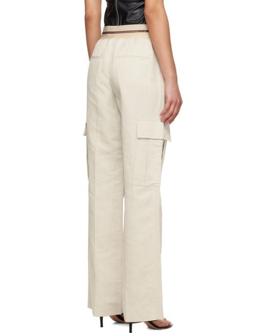 Helmut Lang Multicolor Taupe Pull-on Trousers