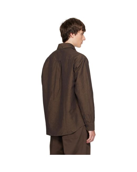 Lemaire Brown Button Down Shirt for men