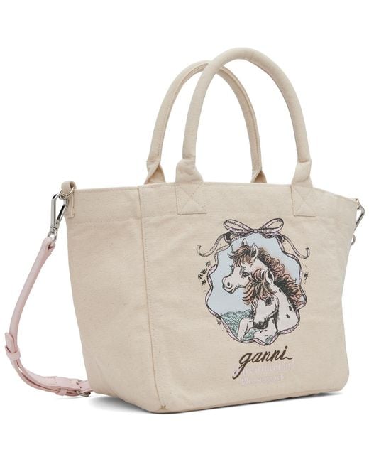 Ganni Metallic Small Easy Shopper Tote