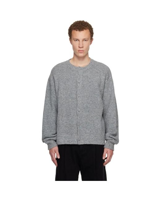 Wooyoungmi Gray Crewneck Cardigan for men