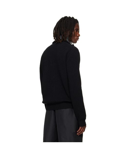 Canada Goose Black Mckinney Knit Quarter Zip Sweater for men