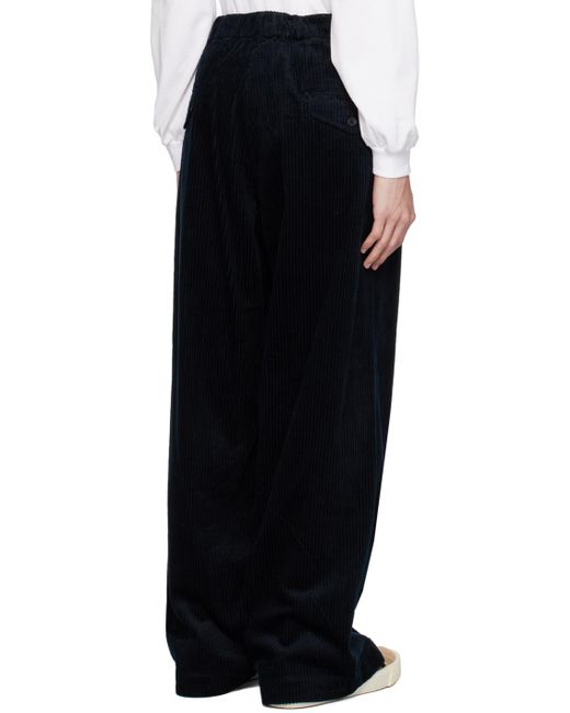 Engineered Garments Black Navy Pleated Trousers for men