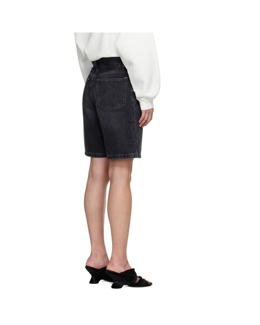 Acne Black Loose Fit Denim Shorts