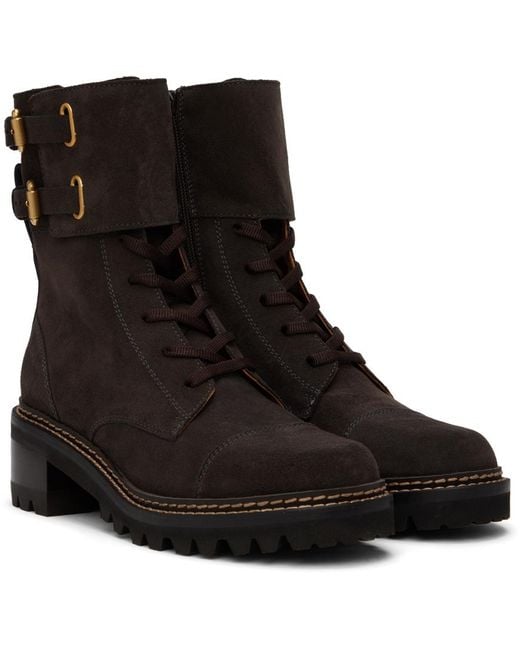 See By Chloé Black Brown Mallory Boots