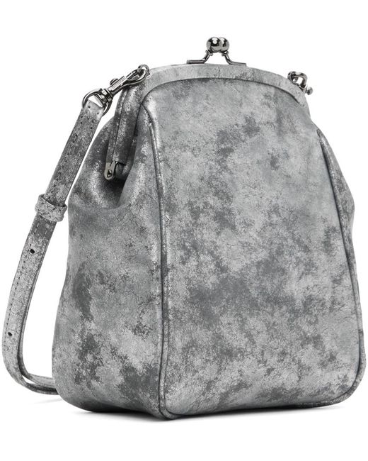 Yohji Yamamoto Gray Silver Discord Leather Bag