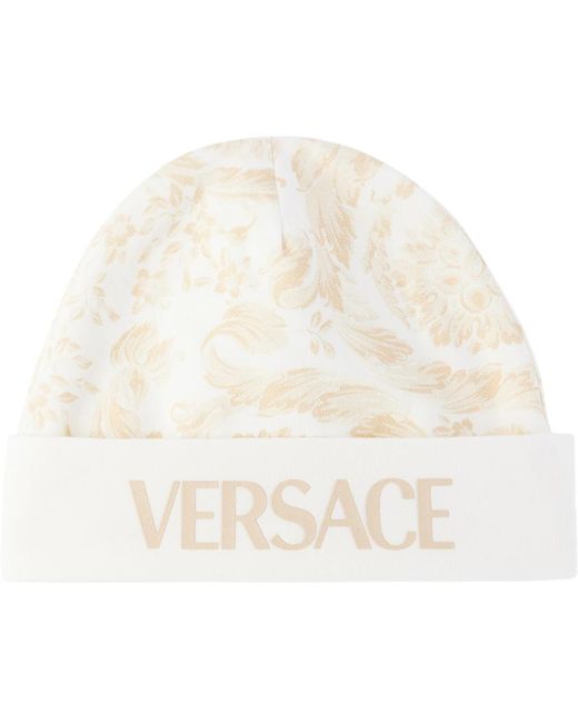 Versace White Baby & Barocco Beanie