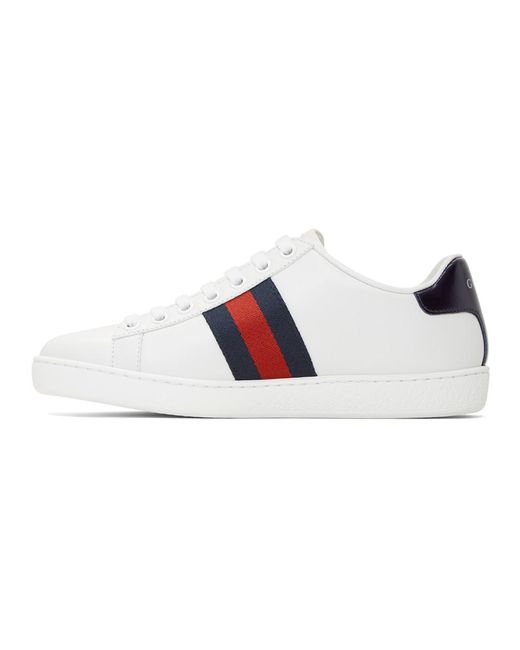 Gucci Leather White Dog New Ace Sneakers - Lyst