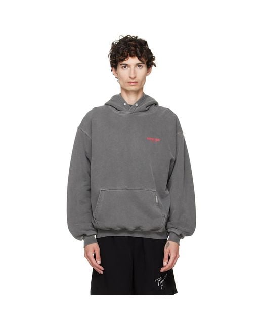 Represent Gray Printed 'Owners Club' Hoodie for men