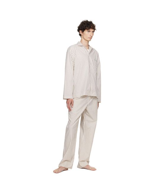 Tekla White Off- & Poplin Long-Sleeved Pyjama Shirt for men