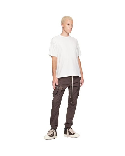 Rick Owens Gray Tower Heavy Cotton Poplin Mastodon Cargo Pants for men