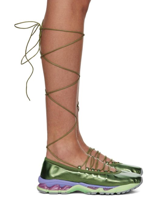 Kiko Kostadinov Brown Green Hybrid Ballerina Flats