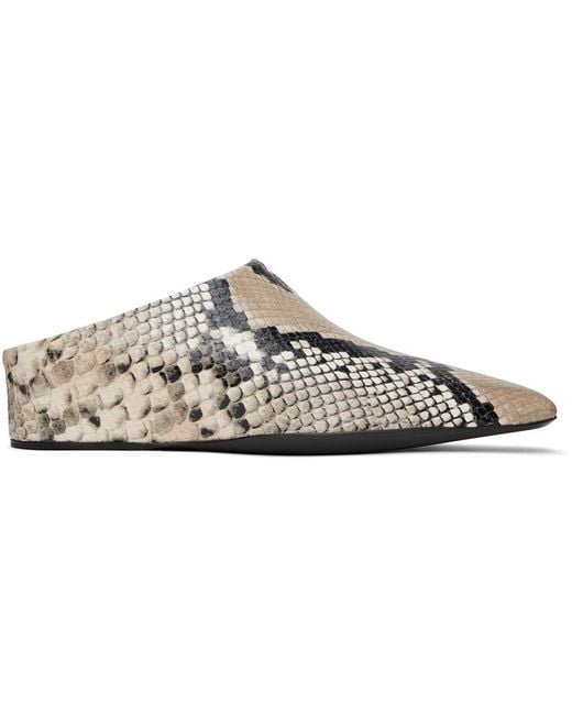 Jil Sander Black Python Print Mules