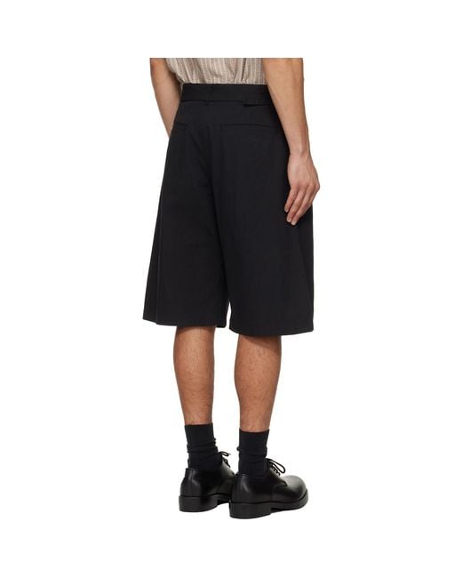 LE17SEPTEMBRE Black Belted Curved Shorts for men
