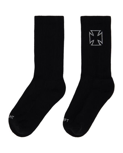 Vetements Black Biker Cross Socks for men