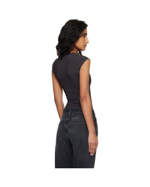 Agolde Black Agata Bodysuit