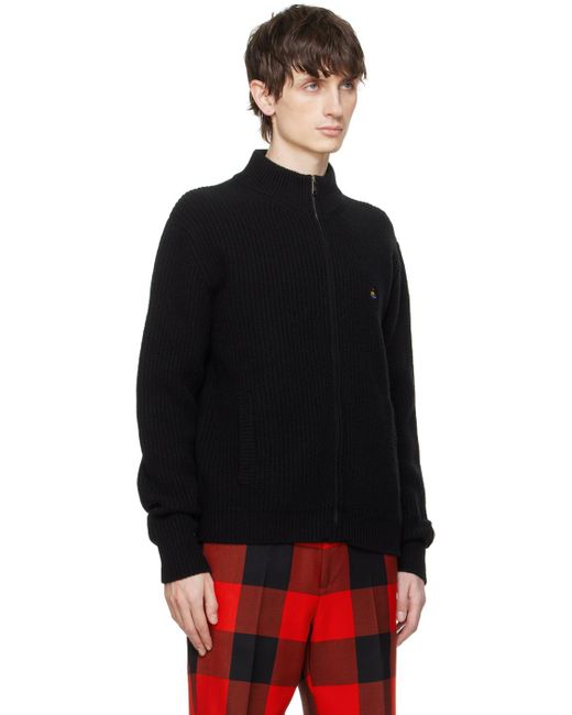Vivienne Westwood Black Zip Sweater for men